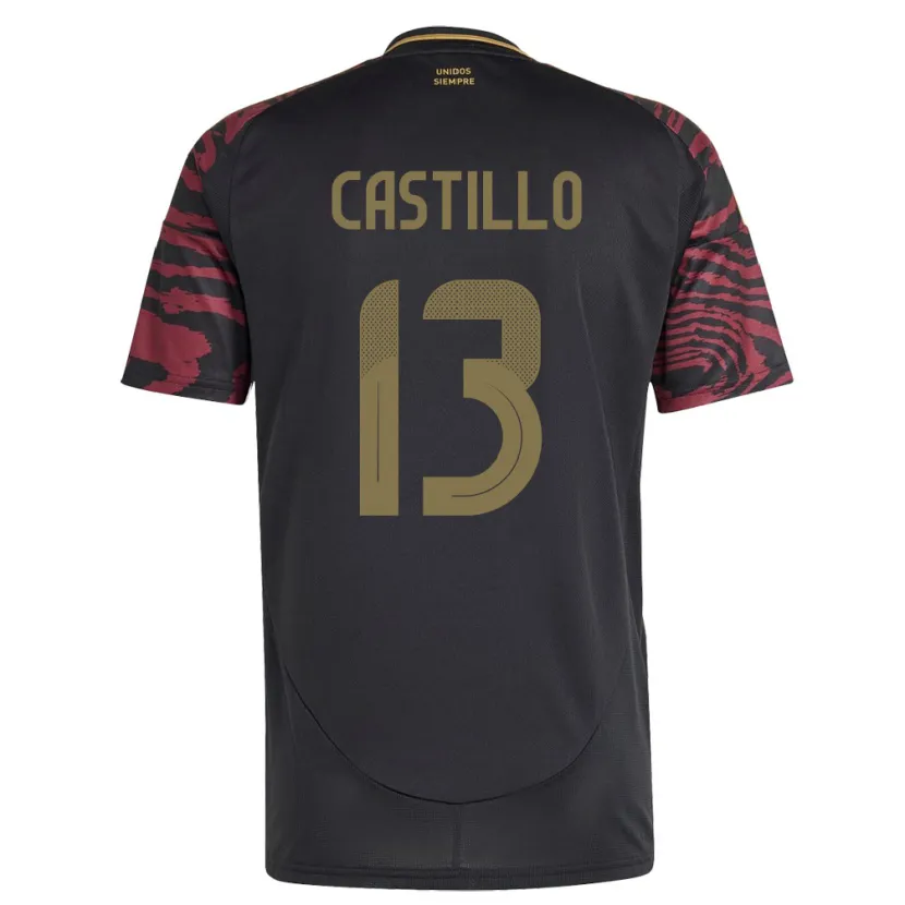 Danxen Herren Peru Jesús Castillo #13 Schwarz Auswärtstrikot Trikot 24-26 T-Shirt