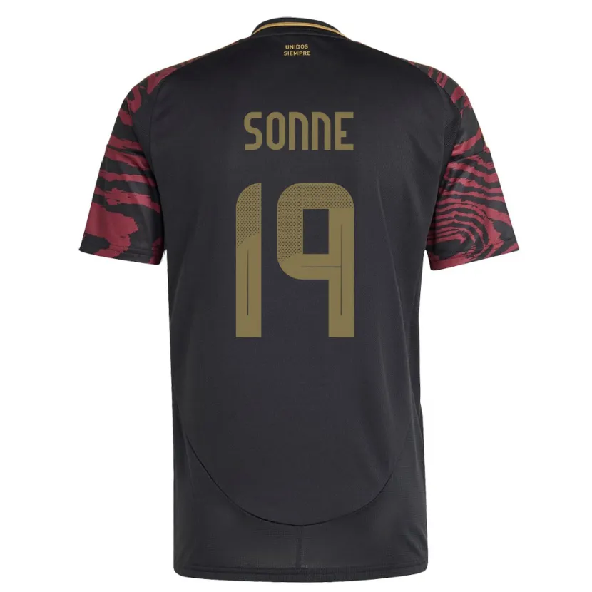 Danxen Herren Peru Oliver Sonne #19 Schwarz Auswärtstrikot Trikot 24-26 T-Shirt