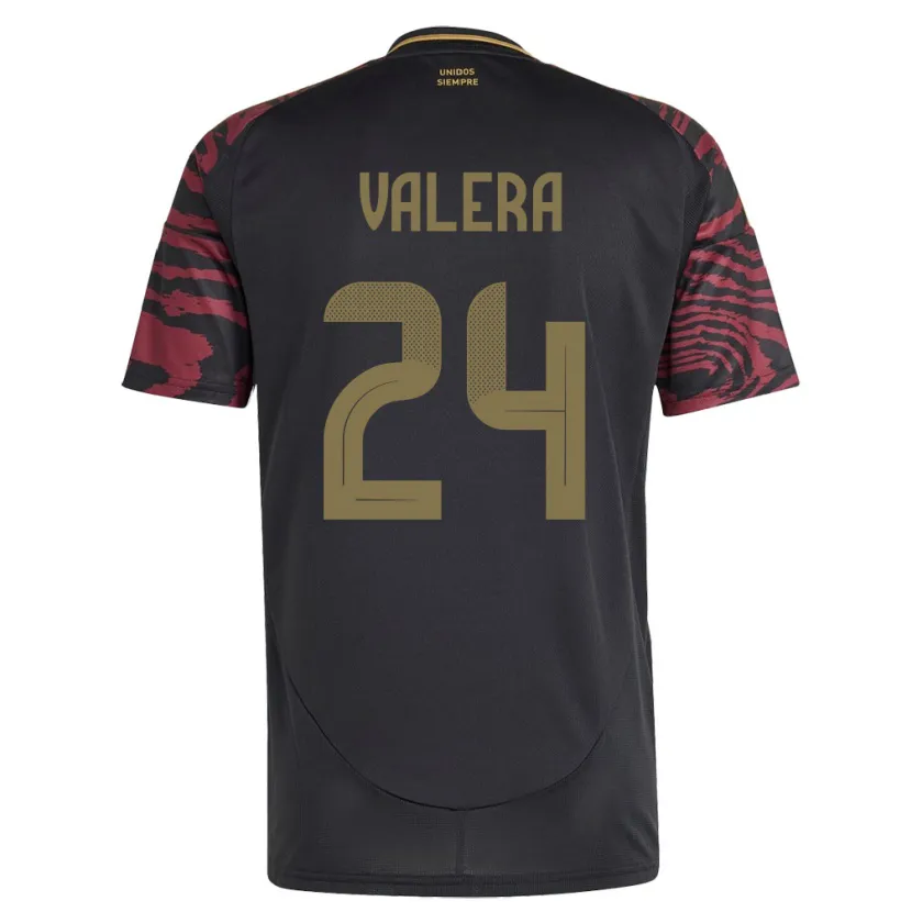 Danxen Herren Peru Álex Valera #24 Schwarz Auswärtstrikot Trikot 24-26 T-Shirt