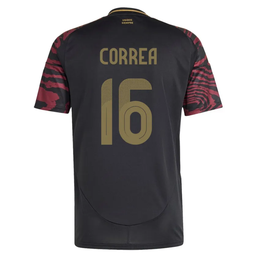Danxen Herren Peru Eslyn Correa #16 Schwarz Auswärtstrikot Trikot 24-26 T-Shirt