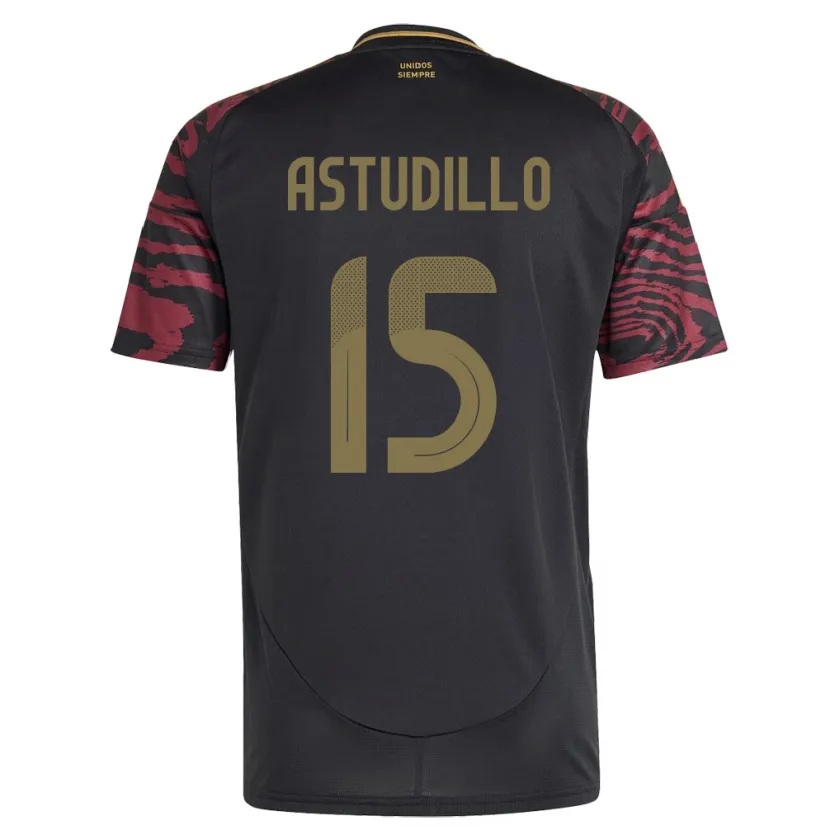 Danxen Herren Peru Julinho Astudillo #15 Schwarz Auswärtstrikot Trikot 24-26 T-Shirt