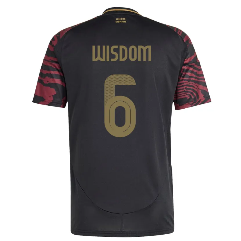 Danxen Herren Peru Ian Wisdom #6 Schwarz Auswärtstrikot Trikot 24-26 T-Shirt