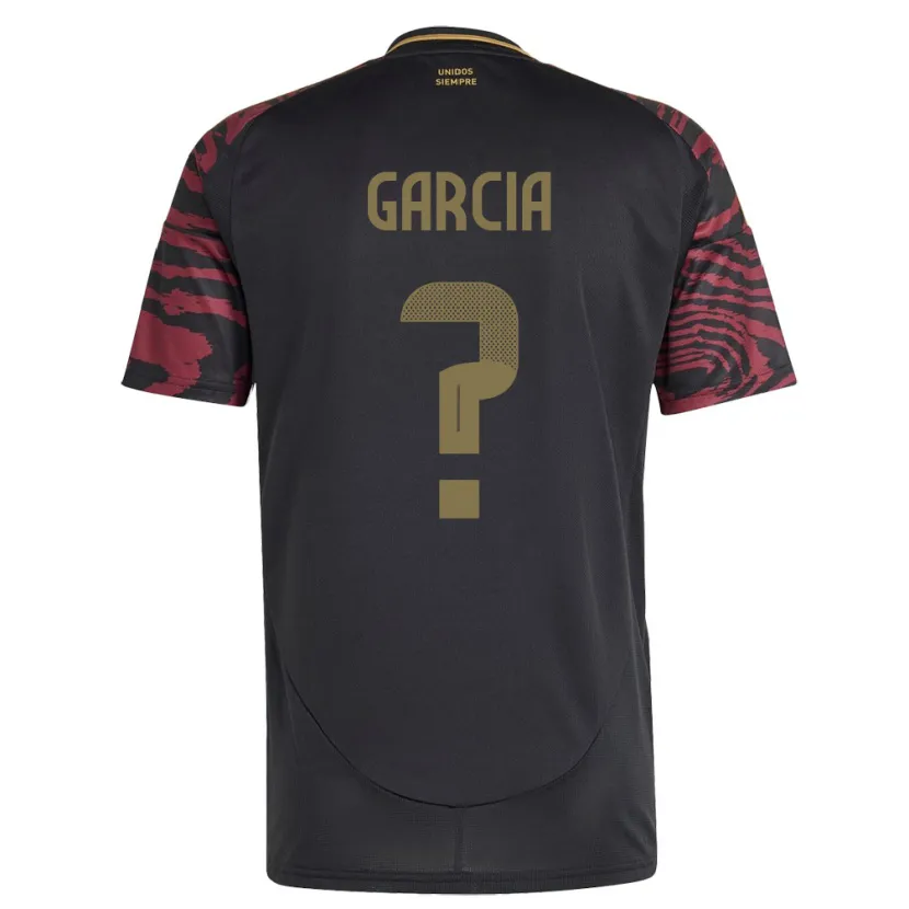 Danxen Herren Peru Gian García #0 Schwarz Auswärtstrikot Trikot 24-26 T-Shirt
