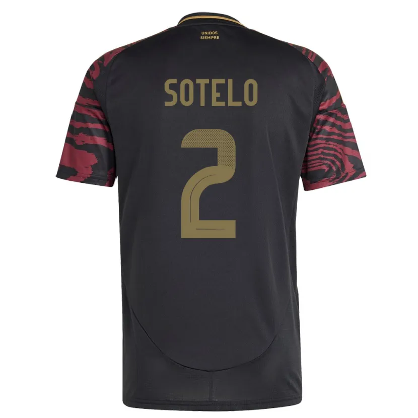 Danxen Herren Peru Ghian Sotelo #2 Schwarz Auswärtstrikot Trikot 24-26 T-Shirt