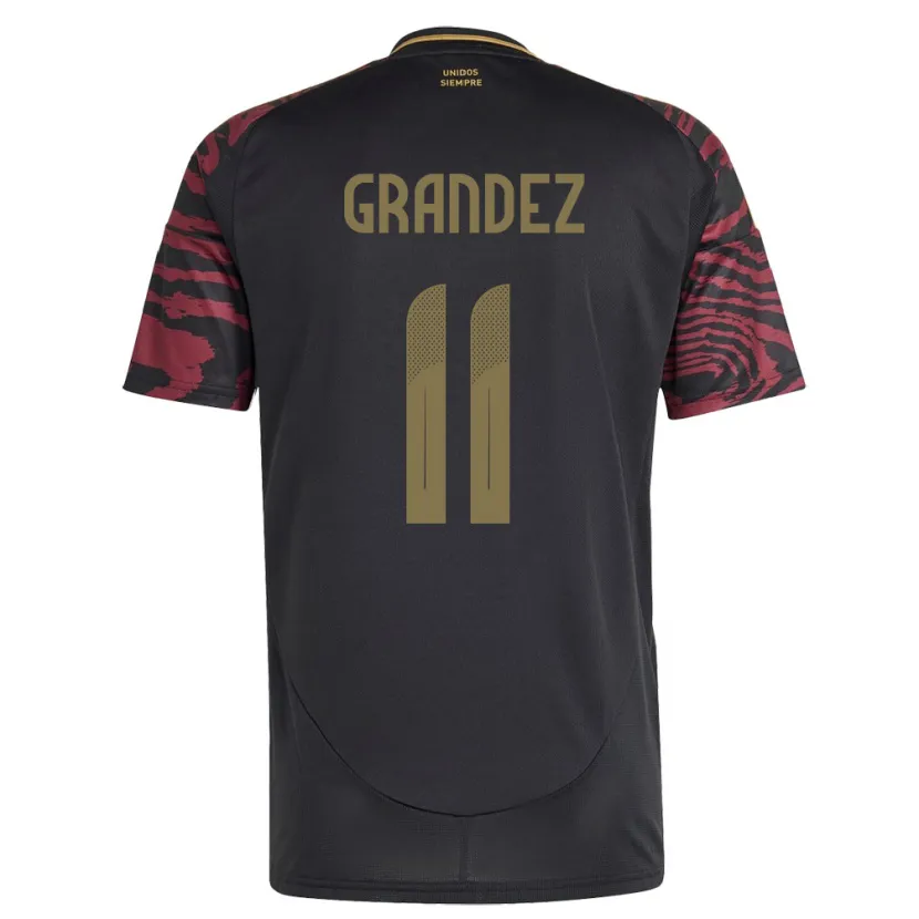 Danxen Herren Peru Guillermo Grández #11 Schwarz Auswärtstrikot Trikot 24-26 T-Shirt