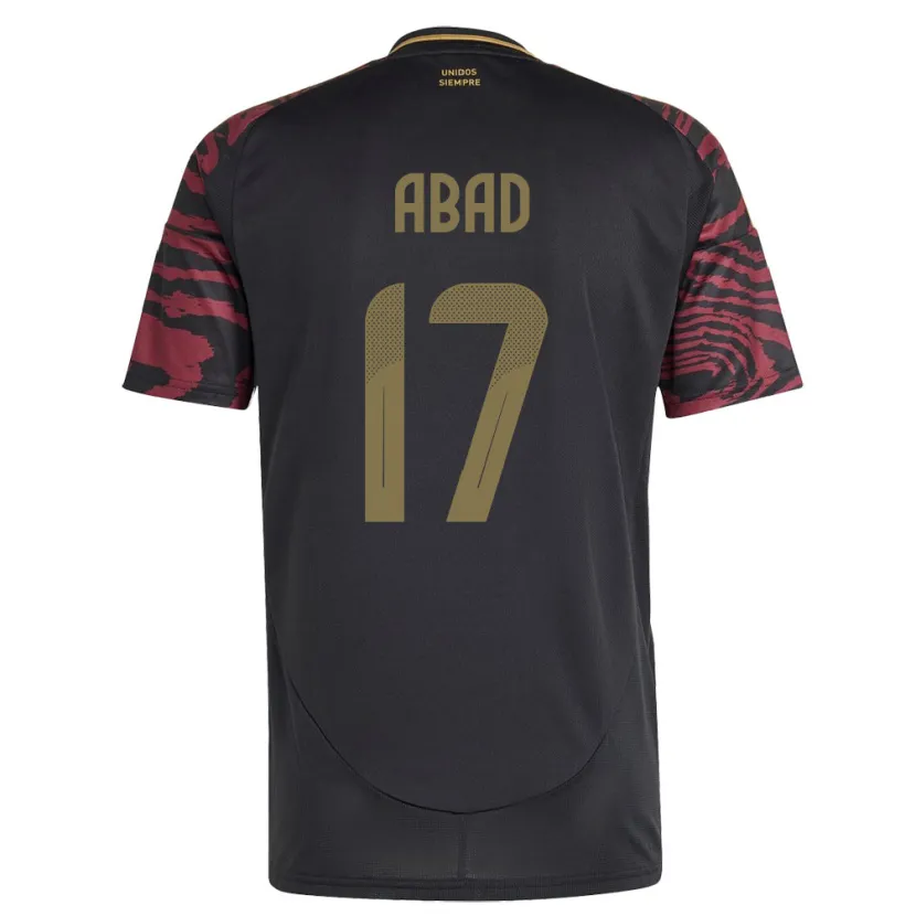 Danxen Herren Peru Kelvin Abad #17 Schwarz Auswärtstrikot Trikot 24-26 T-Shirt