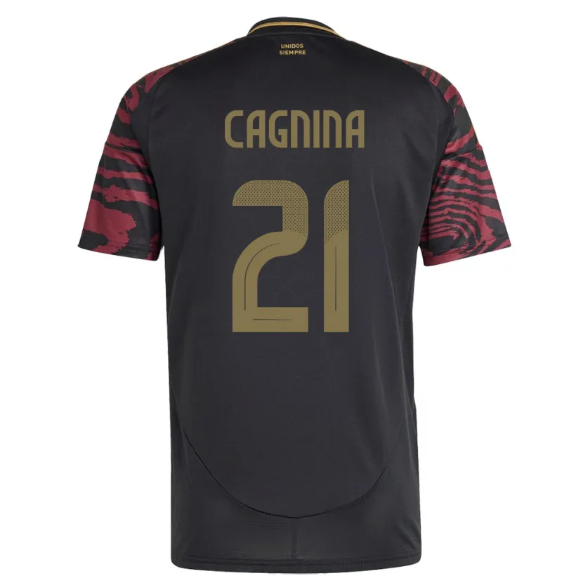Danxen Herren Peru Grace Cagnina #21 Schwarz Auswärtstrikot Trikot 24-26 T-Shirt