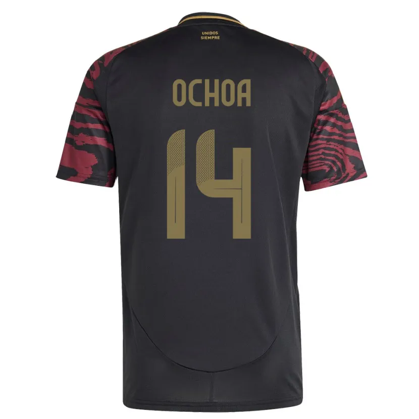 Danxen Herren Peru Victoria Ochoa #14 Schwarz Auswärtstrikot Trikot 24-26 T-Shirt