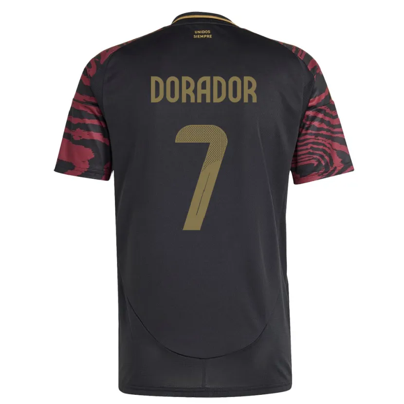 Danxen Herren Peru Sandy Dorador #7 Schwarz Auswärtstrikot Trikot 24-26 T-Shirt