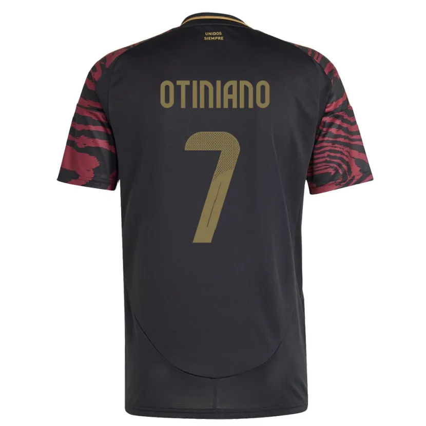 Danxen Herren Peru Steffani Otiniano #7 Schwarz Auswärtstrikot Trikot 24-26 T-Shirt