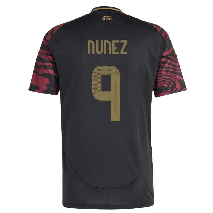 Danxen Herren Peru Pierina Núñez #9 Schwarz Auswärtstrikot Trikot 24-26 T-Shirt