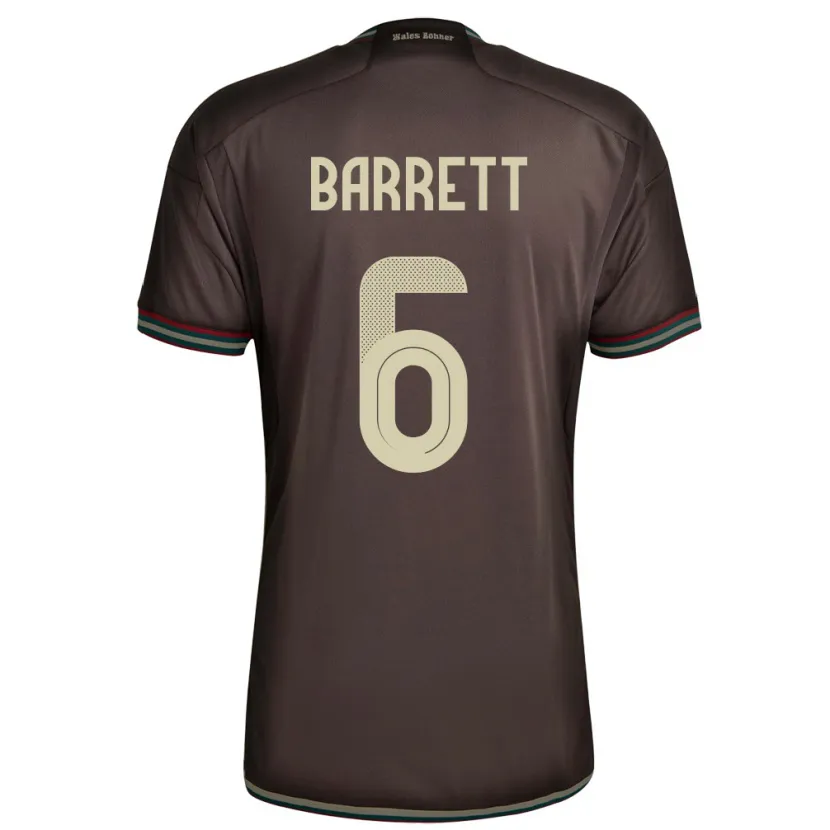 Danxen Herren Jamaika Ronaldo Barrett #6 Nachtbraun Auswärtstrikot Trikot 24-26 T-Shirt