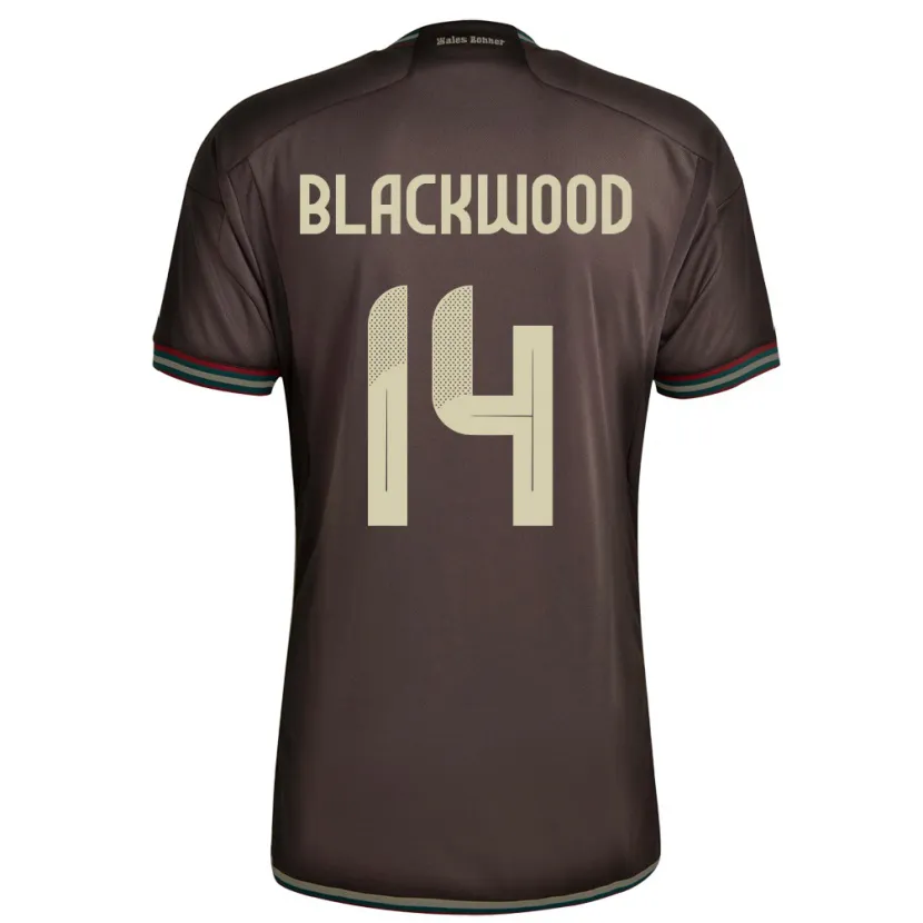 Danxen Herren Jamaika Deneisha Blackwood #14 Nachtbraun Auswärtstrikot Trikot 24-26 T-Shirt