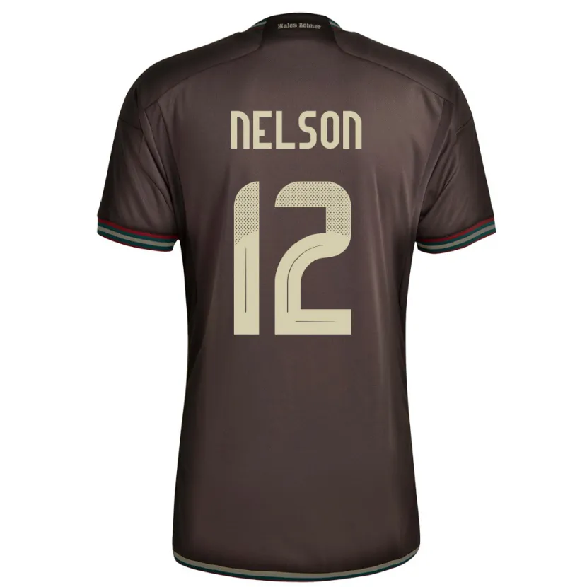 Danxen Herren Jamaika Tyiesha Nelson #12 Nachtbraun Auswärtstrikot Trikot 24-26 T-Shirt