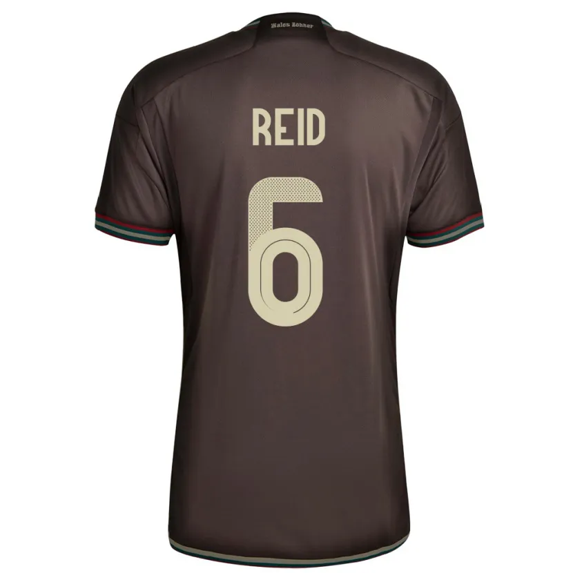 Danxen Herren Jamaika Lauren Reid #6 Nachtbraun Auswärtstrikot Trikot 24-26 T-Shirt