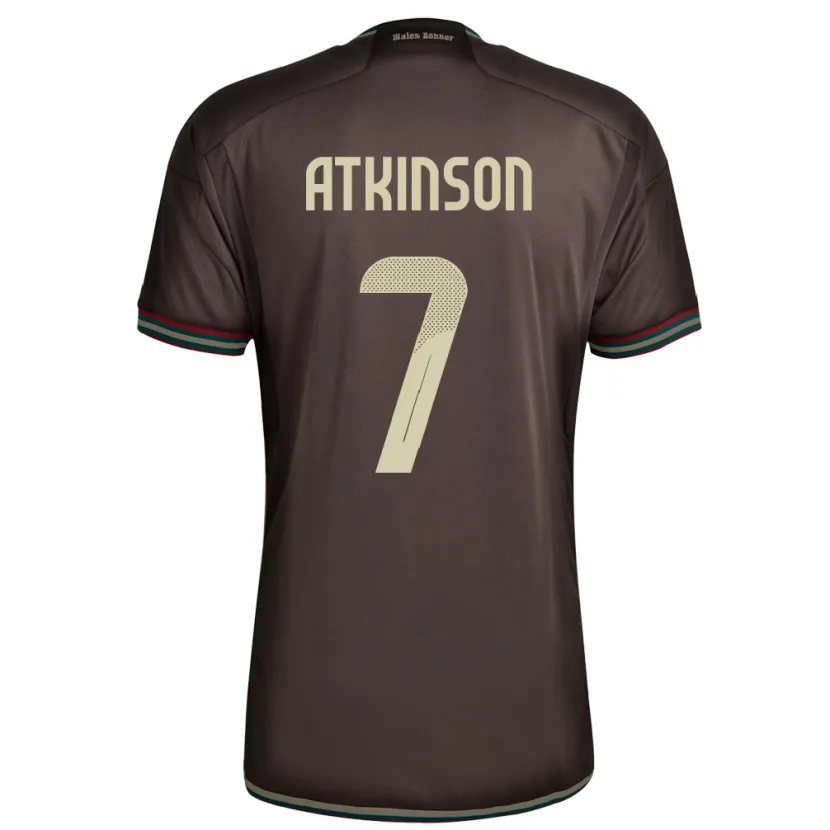 Danxen Herren Jamaika Natoya Atkinson #7 Nachtbraun Auswärtstrikot Trikot 24-26 T-Shirt