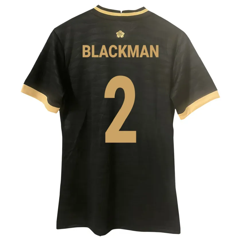 Danxen Herren Panama César Blackman #2 Schwarz Auswärtstrikot Trikot 24-26 T-Shirt