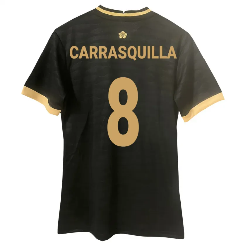 Danxen Herren Panama Adalberto Carrasquilla #8 Schwarz Auswärtstrikot Trikot 24-26 T-Shirt