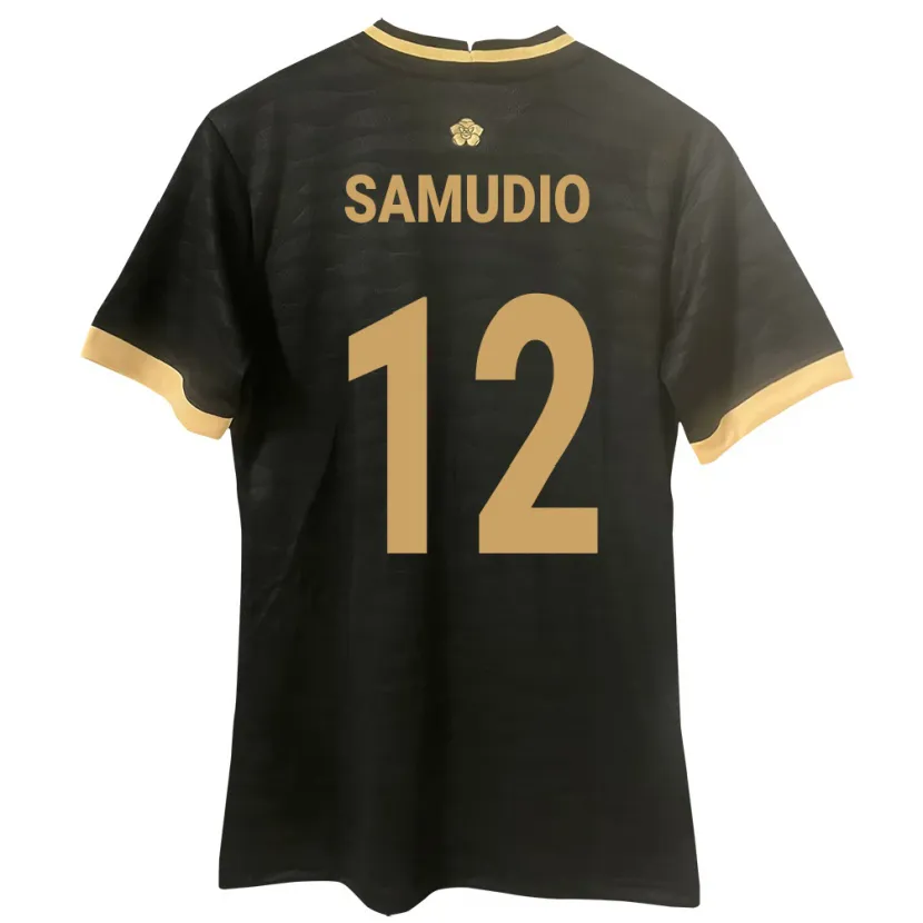 Danxen Herren Panama César Samudio #12 Schwarz Auswärtstrikot Trikot 24-26 T-Shirt