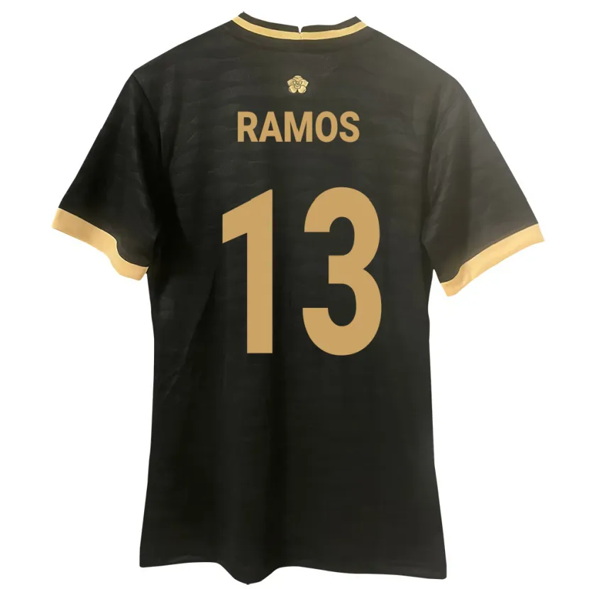 Danxen Herren Panama Jiovany Ramos #13 Schwarz Auswärtstrikot Trikot 24-26 T-Shirt