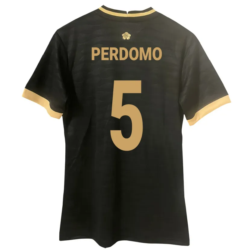 Danxen Herren Panama Reyniel Perdomo #5 Schwarz Auswärtstrikot Trikot 24-26 T-Shirt