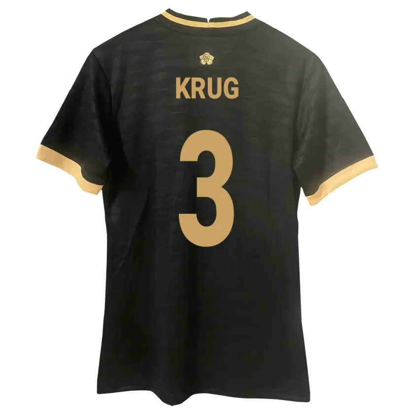 Danxen Herren Panama Martín Krug #3 Schwarz Auswärtstrikot Trikot 24-26 T-Shirt