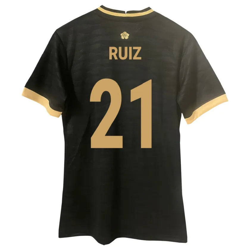 Danxen Herren Panama Alberto Ruiz #21 Schwarz Auswärtstrikot Trikot 24-26 T-Shirt