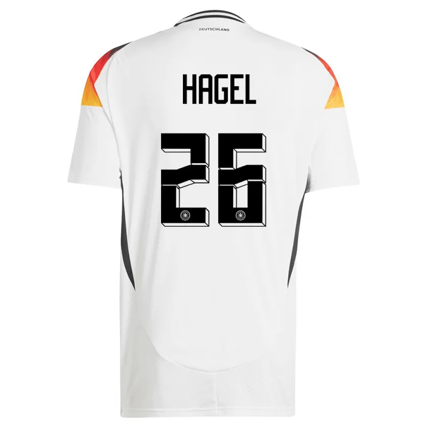 Danxen Damen Deutschland Chantal Hagel #26 Weiß Heimtrikot Trikot 24-26 T-Shirt