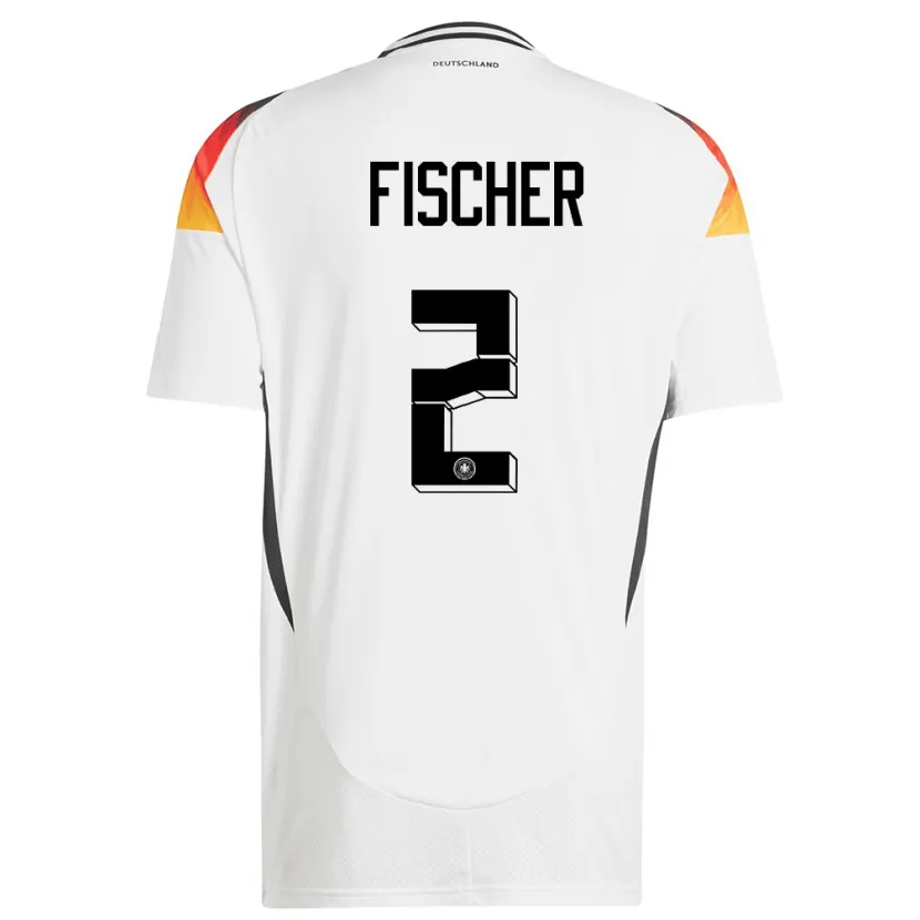 Danxen Damen Deutschland Kilian Fischer #2 Weiß Heimtrikot Trikot 24-26 T-Shirt