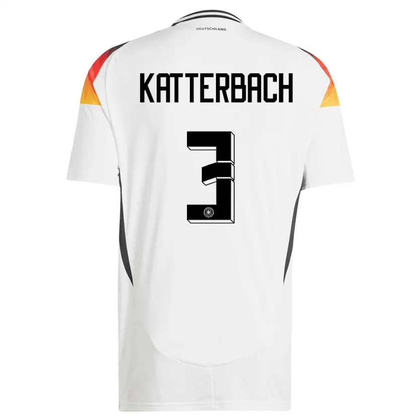 Danxen Damen Deutschland Noah Katterbach #3 Weiß Heimtrikot Trikot 24-26 T-Shirt