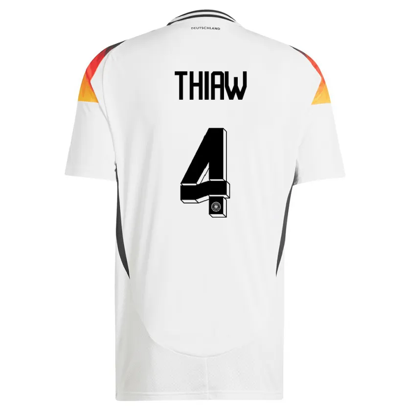 Danxen Damen Deutschland Malick Thiaw #4 Weiß Heimtrikot Trikot 24-26 T-Shirt