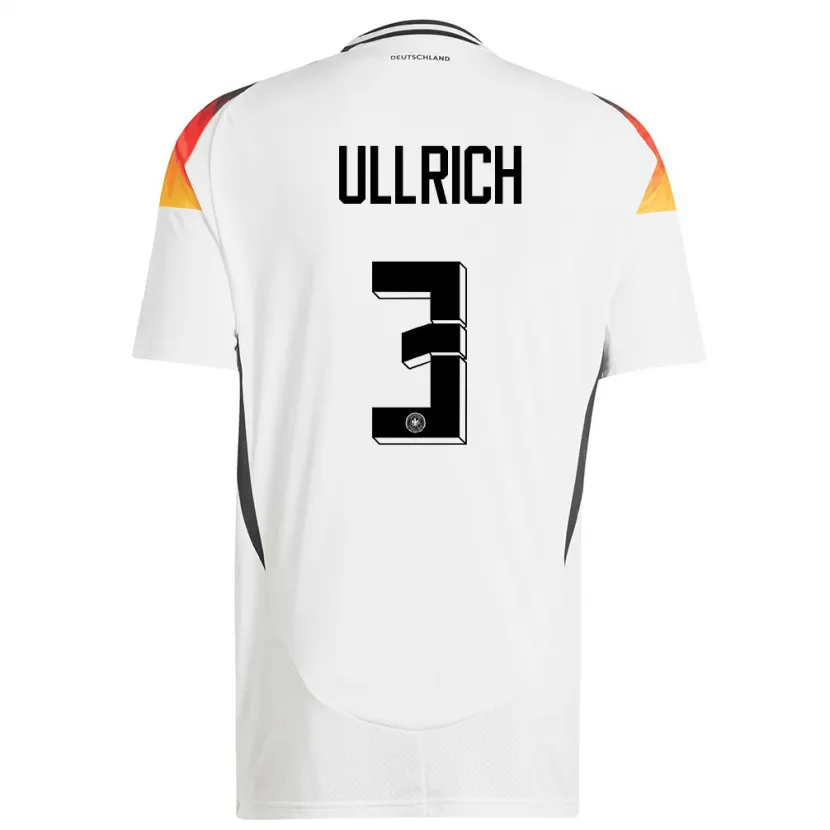 Danxen Damen Deutschland Lukas Ullrich #3 Weiß Heimtrikot Trikot 24-26 T-Shirt