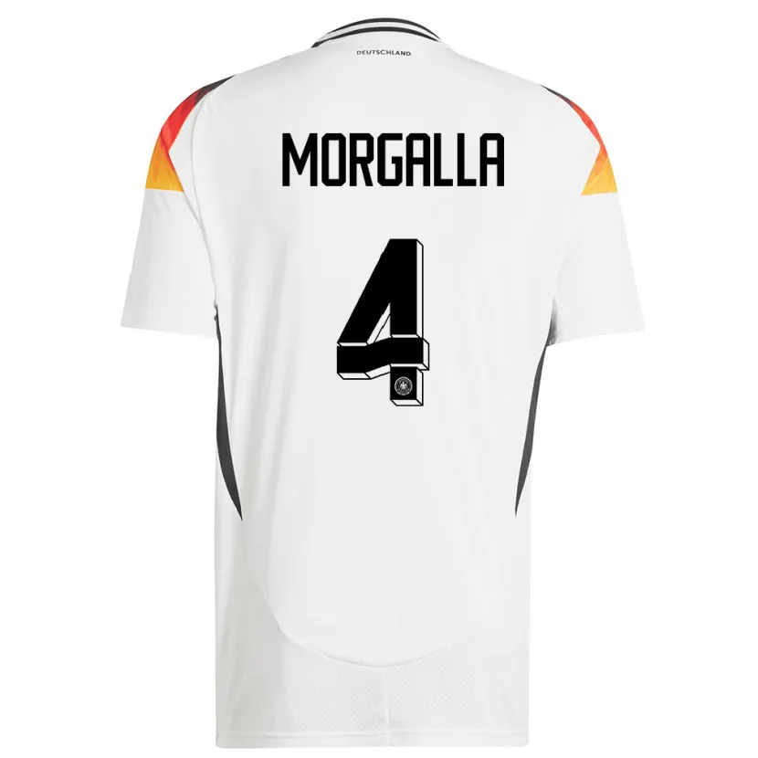 Danxen Damen Deutschland Leandro Morgalla #4 Weiß Heimtrikot Trikot 24-26 T-Shirt