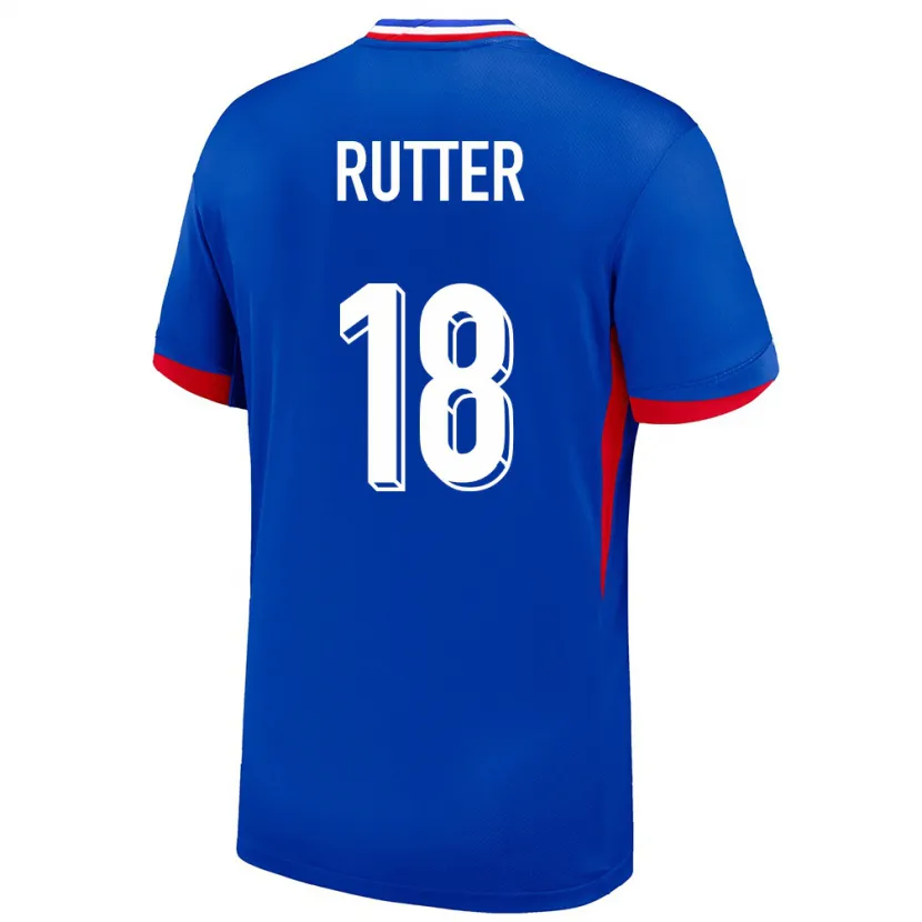 Danxen Damen Frankreich Georginio Rutter #18 Blau Heimtrikot Trikot 24-26 T-Shirt