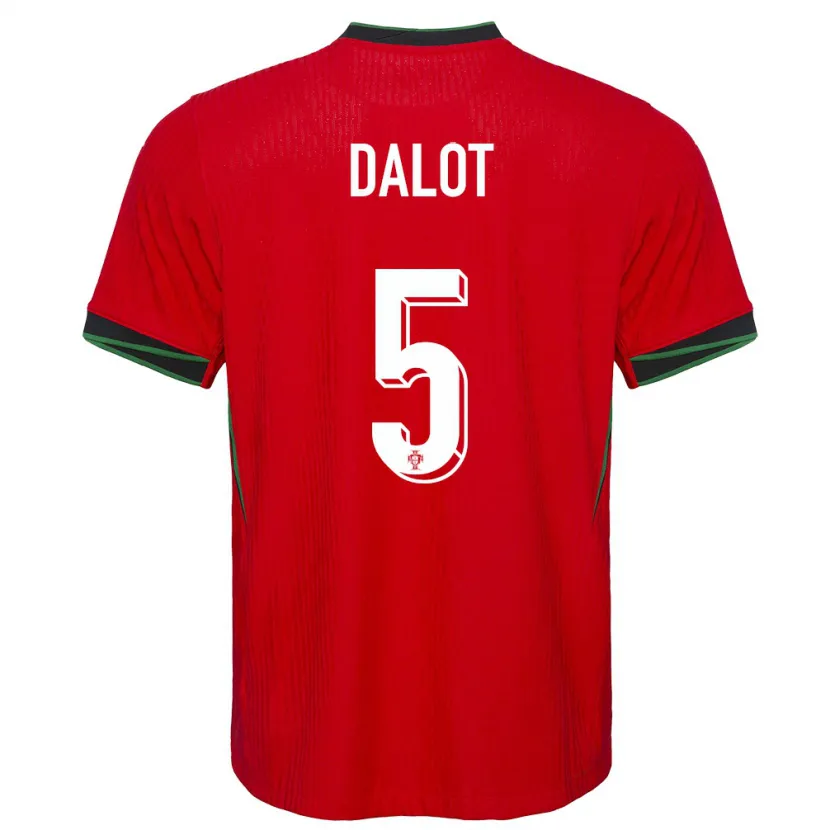 Danxen Damen Portugal Diogo Dalot #5 Rot Heimtrikot Trikot 24-26 T-Shirt