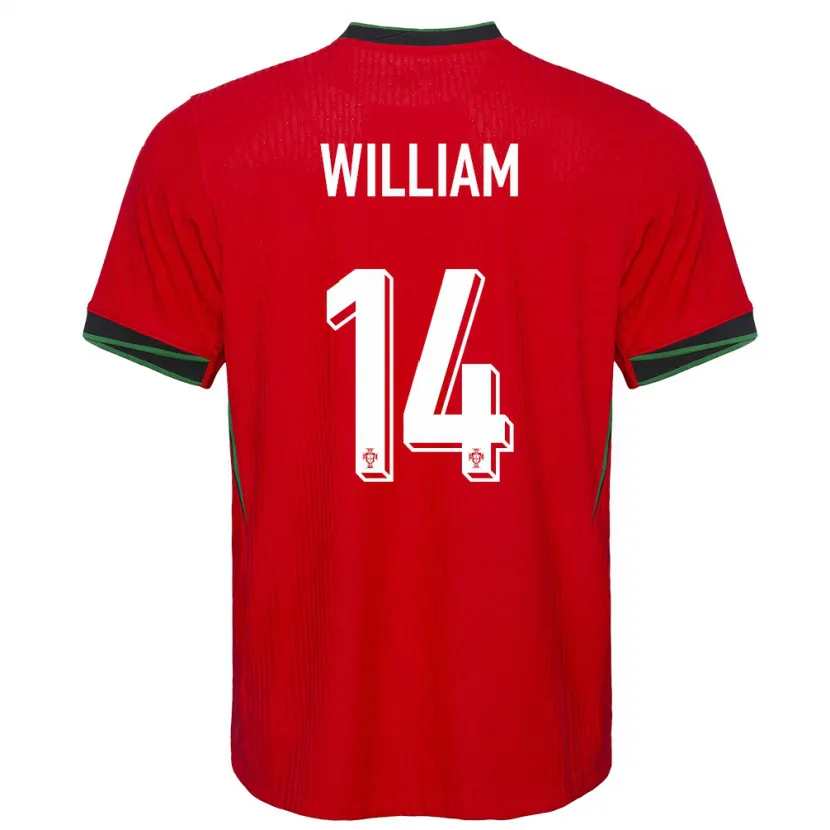 Danxen Damen Portugal William Carvalho #14 Rot Heimtrikot Trikot 24-26 T-Shirt