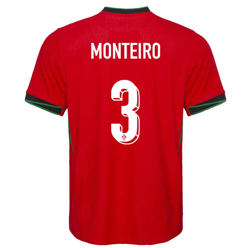 Danxen Damen Portugal Diogo Monteiro #3 Rot Heimtrikot Trikot 24-26 T-Shirt