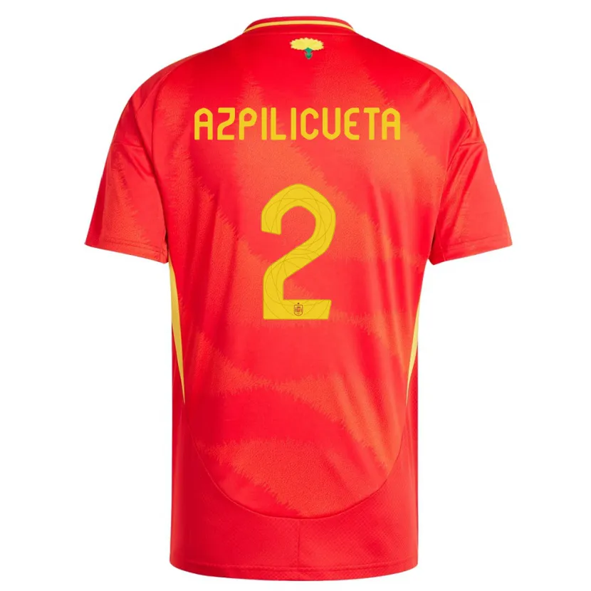 Danxen Damen Spanien Cesar Azpilicueta #2 Rot Heimtrikot Trikot 24-26 T-Shirt