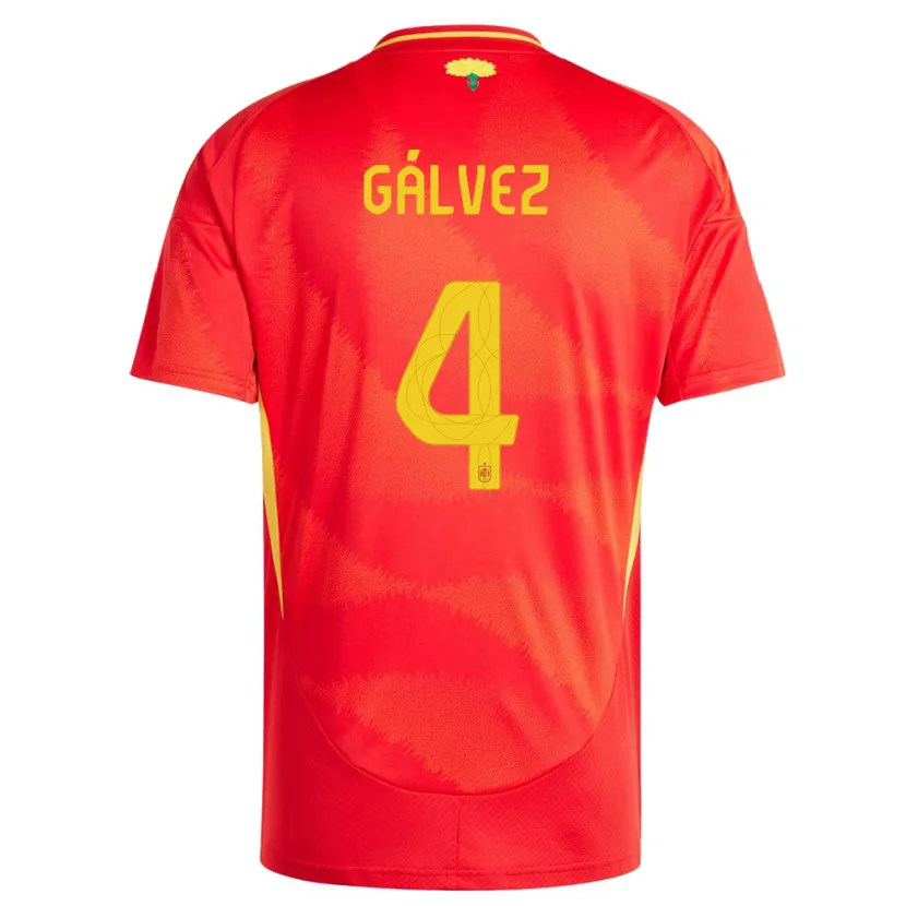 Danxen Damen Spanien Rocio Galvez #4 Rot Heimtrikot Trikot 24-26 T-Shirt