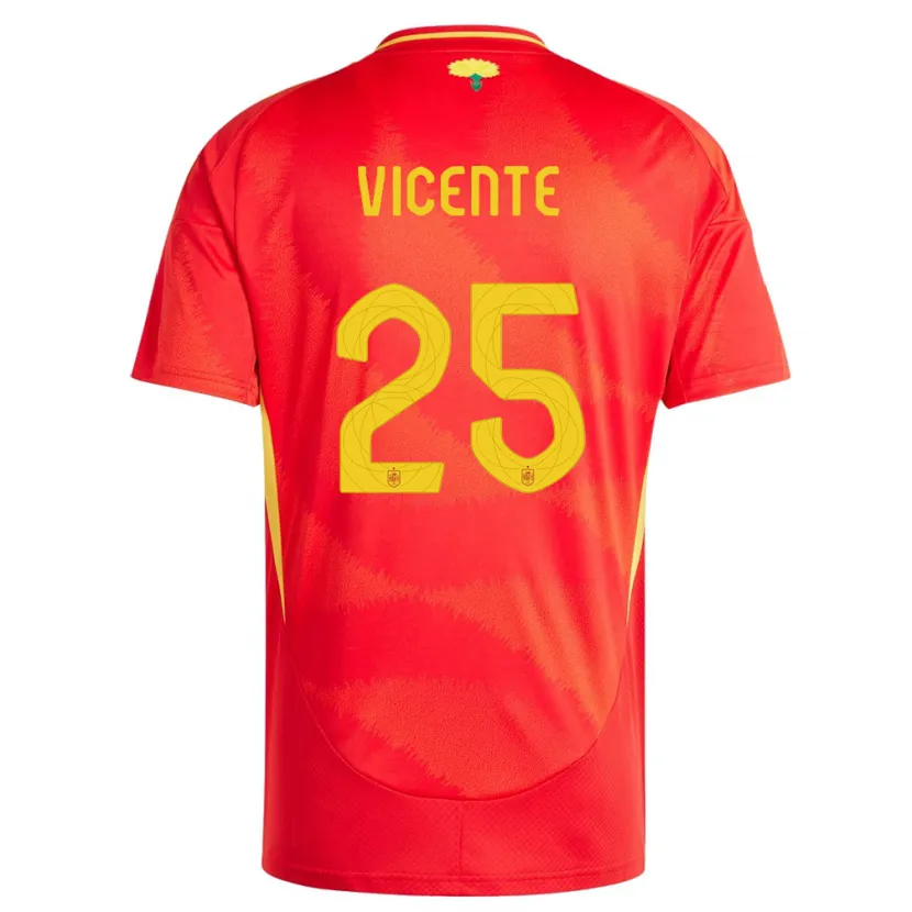 Danxen Damen Spanien Ainhoa Vicente #25 Rot Heimtrikot Trikot 24-26 T-Shirt