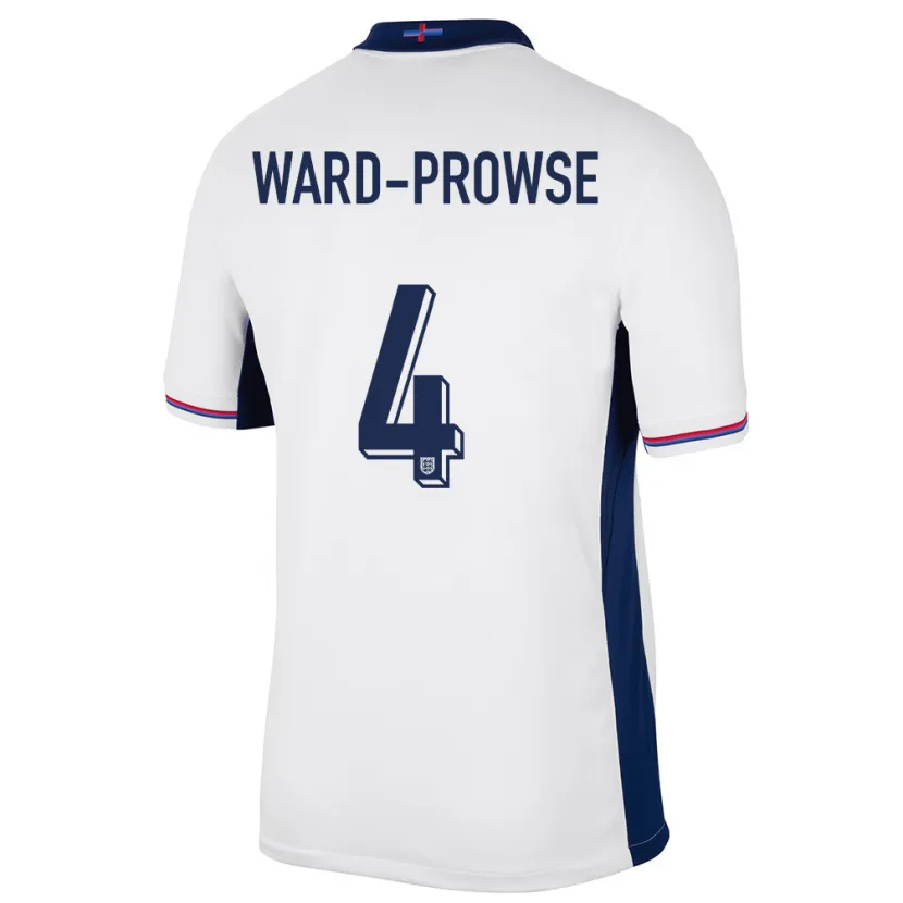Danxen Damen England James Ward-Prowse #4 Weiß Heimtrikot Trikot 24-26 T-Shirt