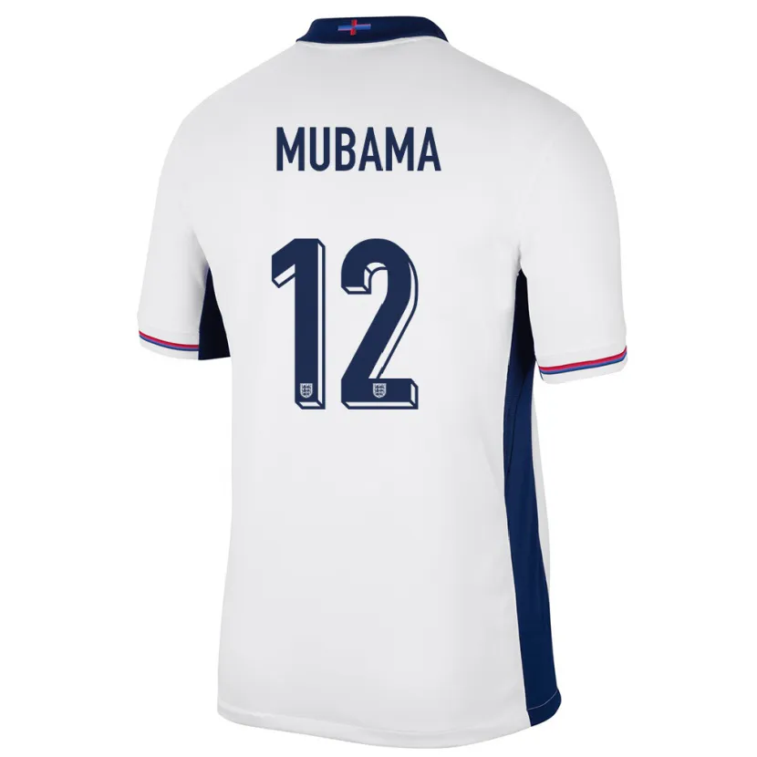 Danxen Damen England Divin Mubama #12 Weiß Heimtrikot Trikot 24-26 T-Shirt