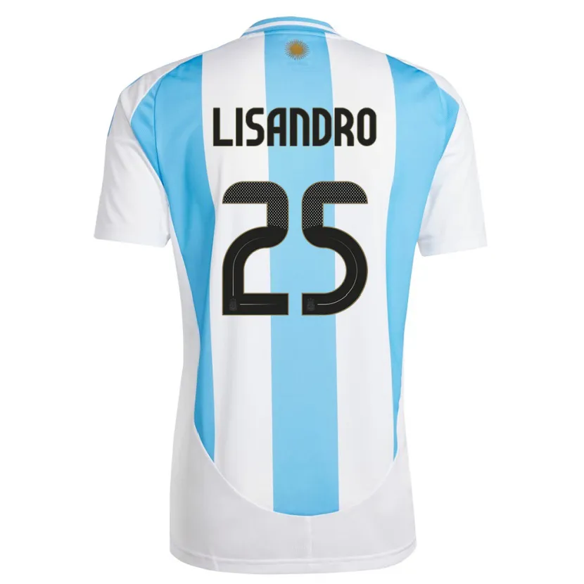 Danxen Damen Argentinien Lisandro Martinez #25 Weiß Blau Heimtrikot Trikot 24-26 T-Shirt