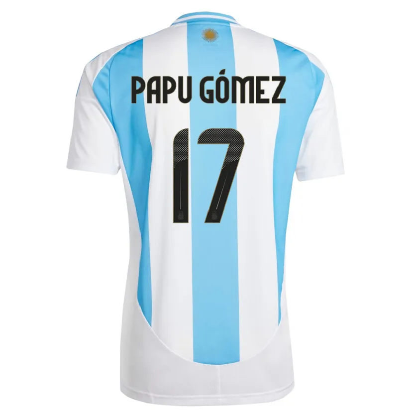 Danxen Damen Argentinien Papu Gomez #17 Weiß Blau Heimtrikot Trikot 24-26 T-Shirt