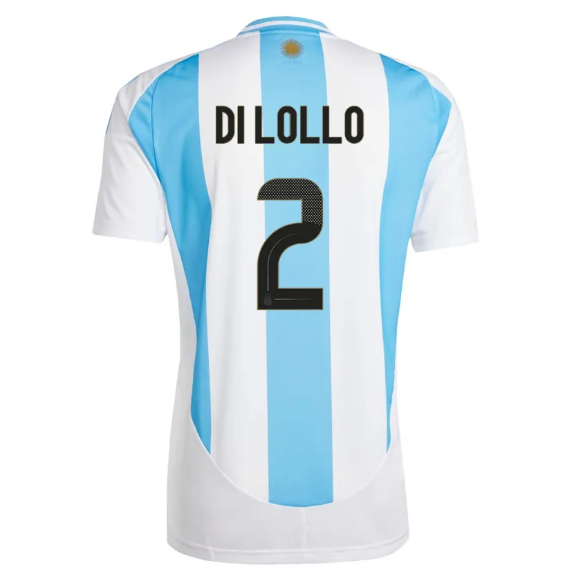 Danxen Damen Argentinien Lautaro Di Lollo #2 Weiß Blau Heimtrikot Trikot 24-26 T-Shirt