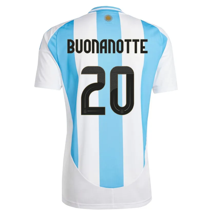 Danxen Damen Argentinien Facundo Buonanotte #20 Weiß Blau Heimtrikot Trikot 24-26 T-Shirt