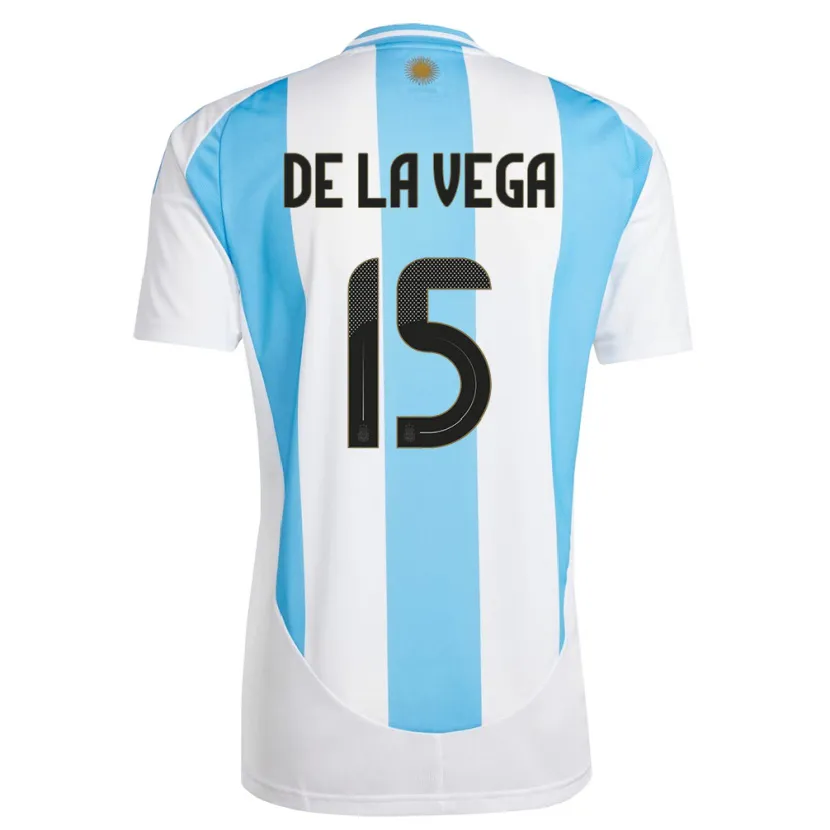 Danxen Damen Argentinien Pedro De La Vega #15 Weiß Blau Heimtrikot Trikot 24-26 T-Shirt
