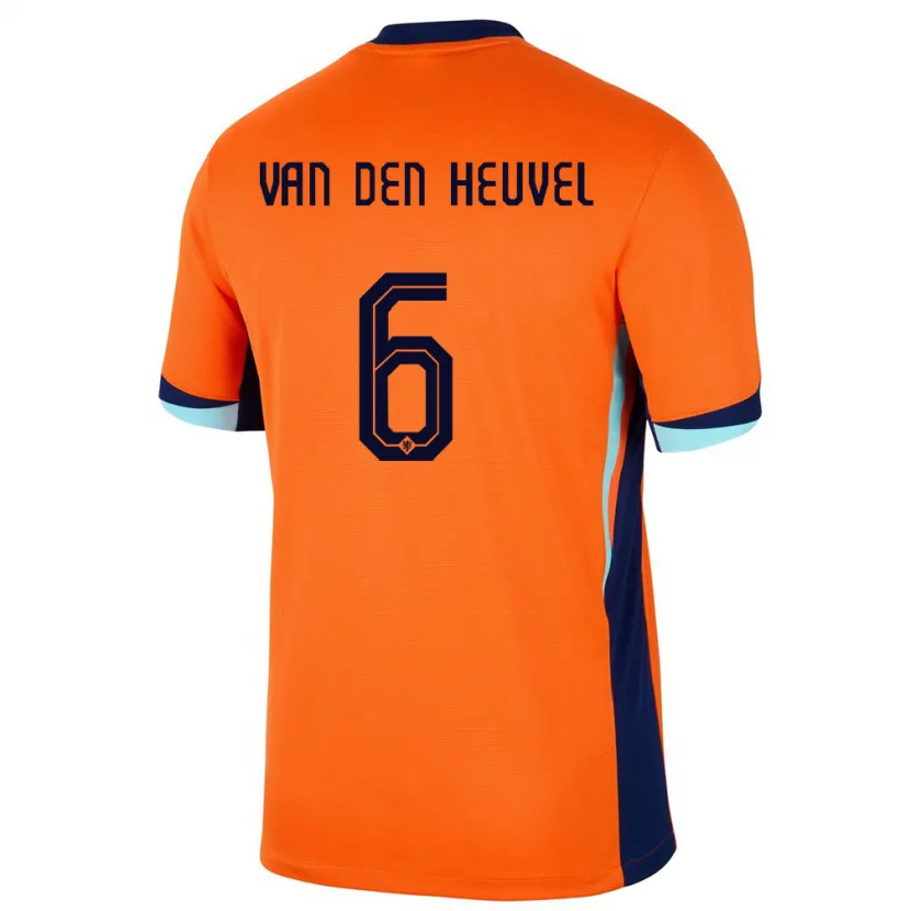 Danxen Damen Niederlande Tim Van Den Heuvel #6 Orange Heimtrikot Trikot 24-26 T-Shirt