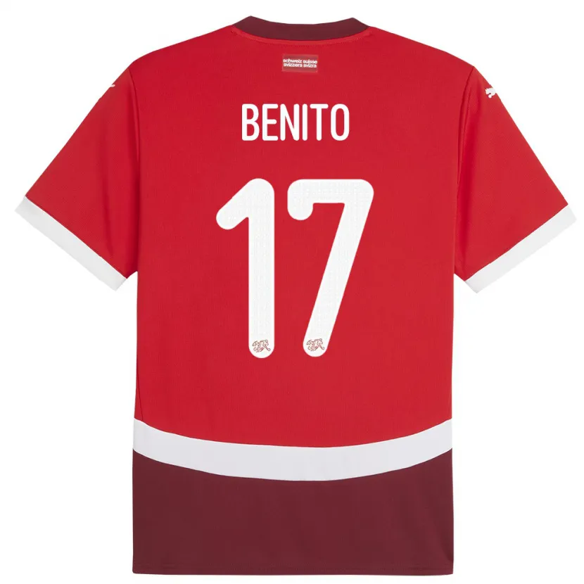 Danxen Damen Schweiz Loris Benito #17 Rot Heimtrikot Trikot 24-26 T-Shirt