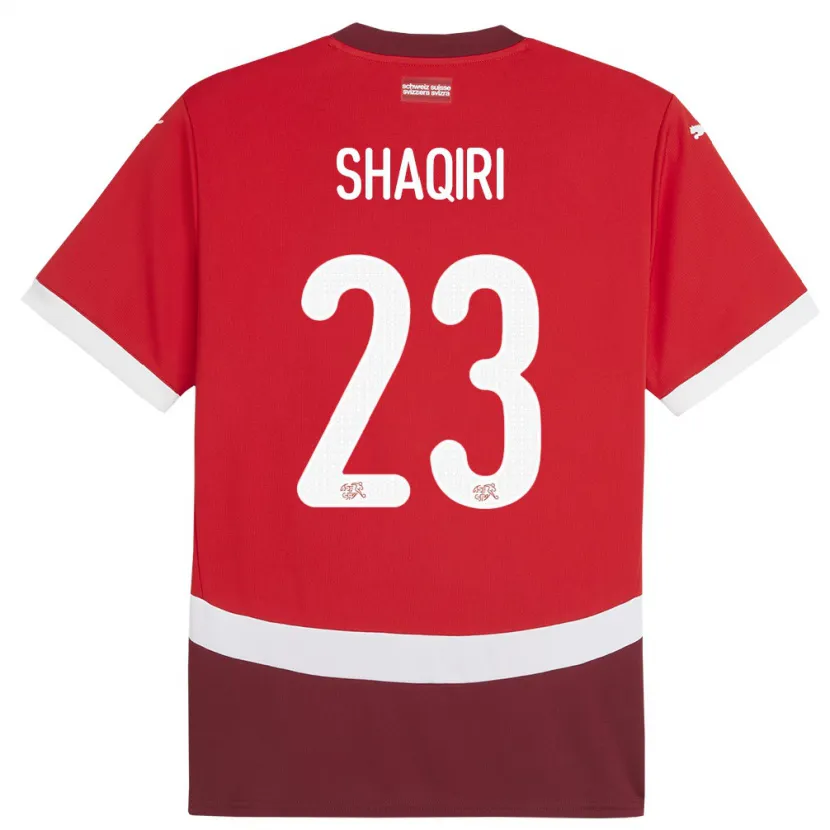 Danxen Damen Schweiz Xherdan Shaqiri #23 Rot Heimtrikot Trikot 24-26 T-Shirt